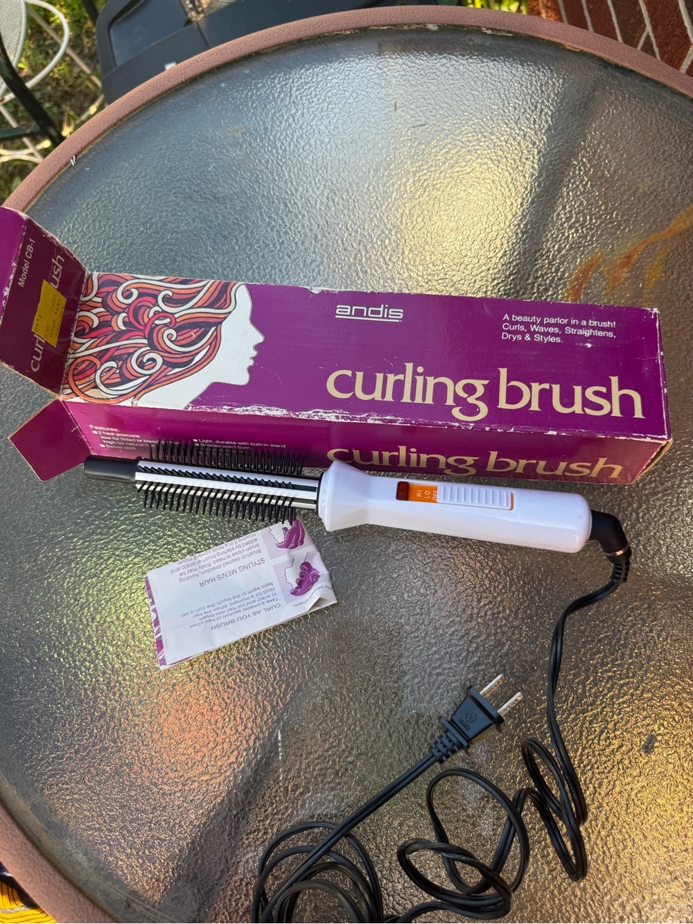 Andis White and Purple Curling Brush
